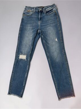 Judy Blue Relaxed Boyfriend Jeans w/Tan Stitching Detail